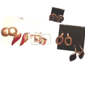 Lot of 6 vintage fashion fun earrings